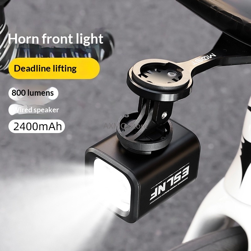 Road Cycling Essential Gear - ไฟหน้าจักรยานแบบชาร์จไฟได้ ทำจากอลูมิเนียมอัลลอยด์ อุปกรณ์จำเป็นสำหรับการปั่นจักรยานบนภูเขาและถนนในเวลากลางคืน