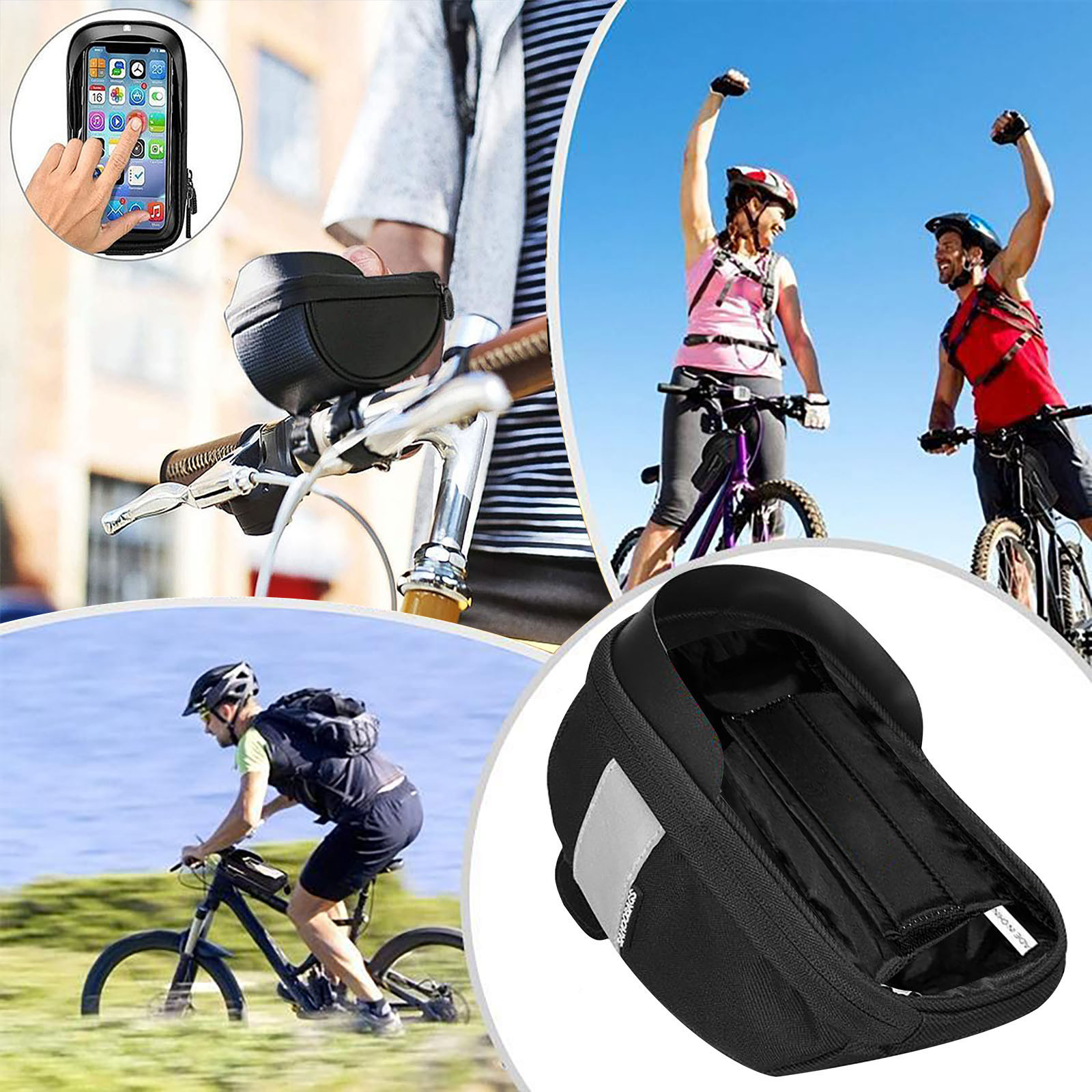Cycling Gear Duffle - กระเป๋าใส่โทรศัพท์กันน้ำสำหรับจักรยาน กระเป๋าติดแฮนด์จักรยาน กระเป๋าติดเฟรมจักรยาน กระเป๋าข้างจักรยาน อุปกรณ์เสริมสำหรับการปั่นจักรยานกลางแจ้ง รุ่น