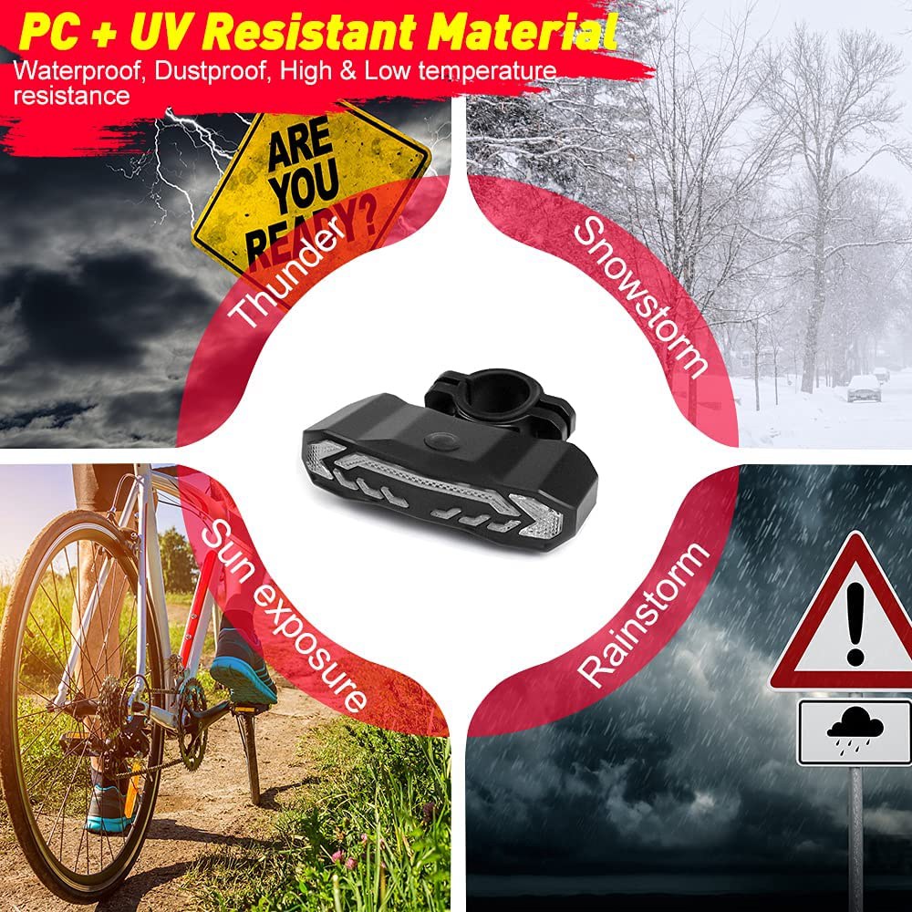 Bike Tail Light - A61P ไฟเลี้ยวจักรยาน ไฟท้ายจักรยานแบบสมาร์ทควบคุมระยะไกล ไฟท้ายจักรยานพร้อมแตร สำหรับจักรยานเสือภูเขา จักรยานถนน
