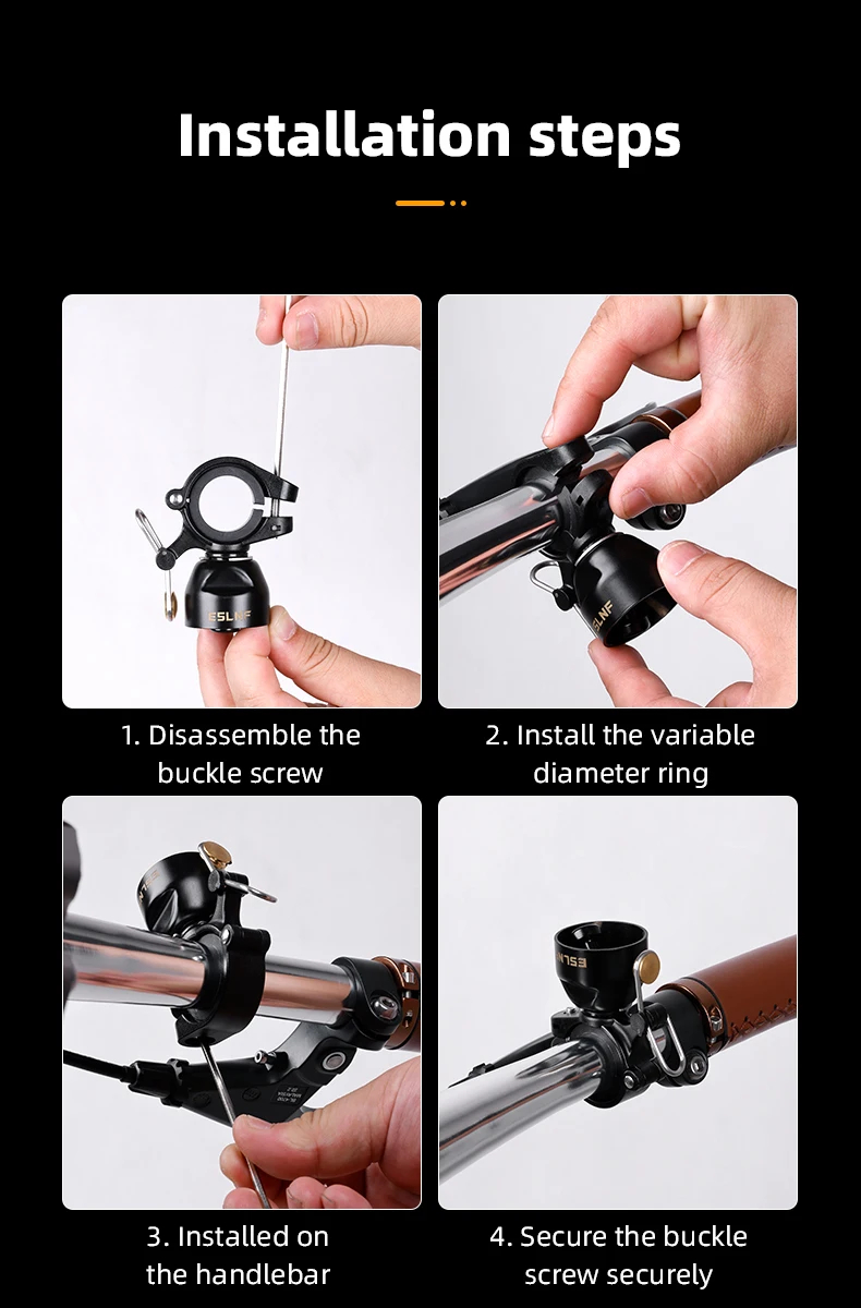 Road Cycling Essential Gear - กระดิ่งจักรยานย้อนยุค กระดิ่งเตือนความปลอดภัยสำหรับจักรยาน แตรจักรยานติดแฮนด์ ทำจากโลหะผสมทองแดง แหวนโลหะผสมกันลื่น เสียงดังคมชัด
