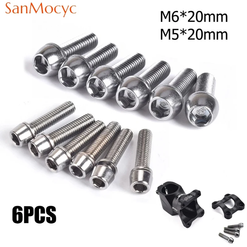 Xc Mtb Gear - สแตนเลสM5/M6 MTBจักรยานHandlebarสกรูHexagon BoltสกรูสําหรับจักรยานHandlebar Enhancementจักรยานอุปกรณ์เสริม