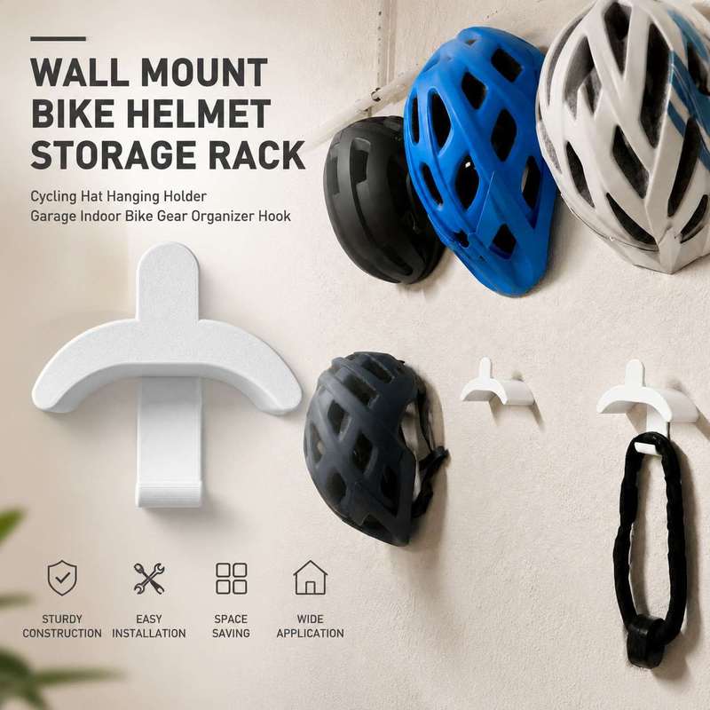 Cycling Gear Wall Mount - ที่แขวนหมวกกันน็อคจักรยานติดผนัง ที่เก็บหมวกจักรยาน ที่แขวนอุปกรณ์จักรยานในโรงรถหรือในบ้าน