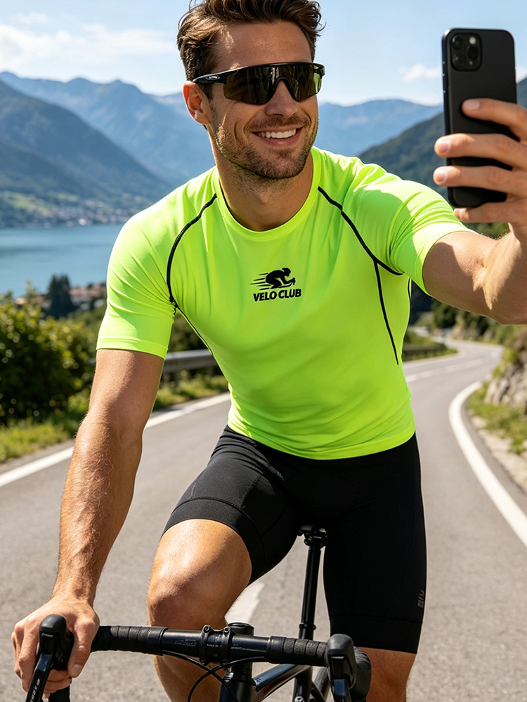 Cycling Arm Warmers - เสื้อยืดปั่นจักรยานแขนสั้นแห้งเร็วสำหรับผู้ชายและผู้หญิง เหมาะสำหรับสโมสรปั่นจักรยาน - J66