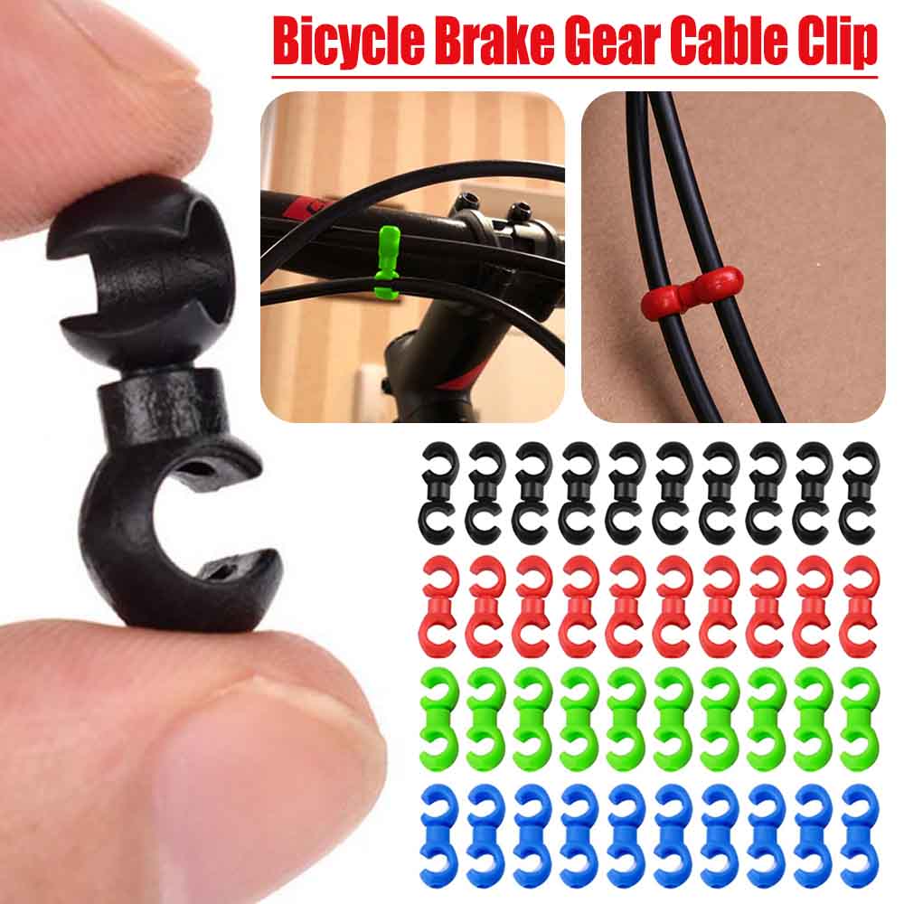 Cycling Gear Guide - ตัวหนีบสายเกียร์จักรยานแบบ S Hook 10 ชิ้น สำหรับจักรยานเสือภูเขา