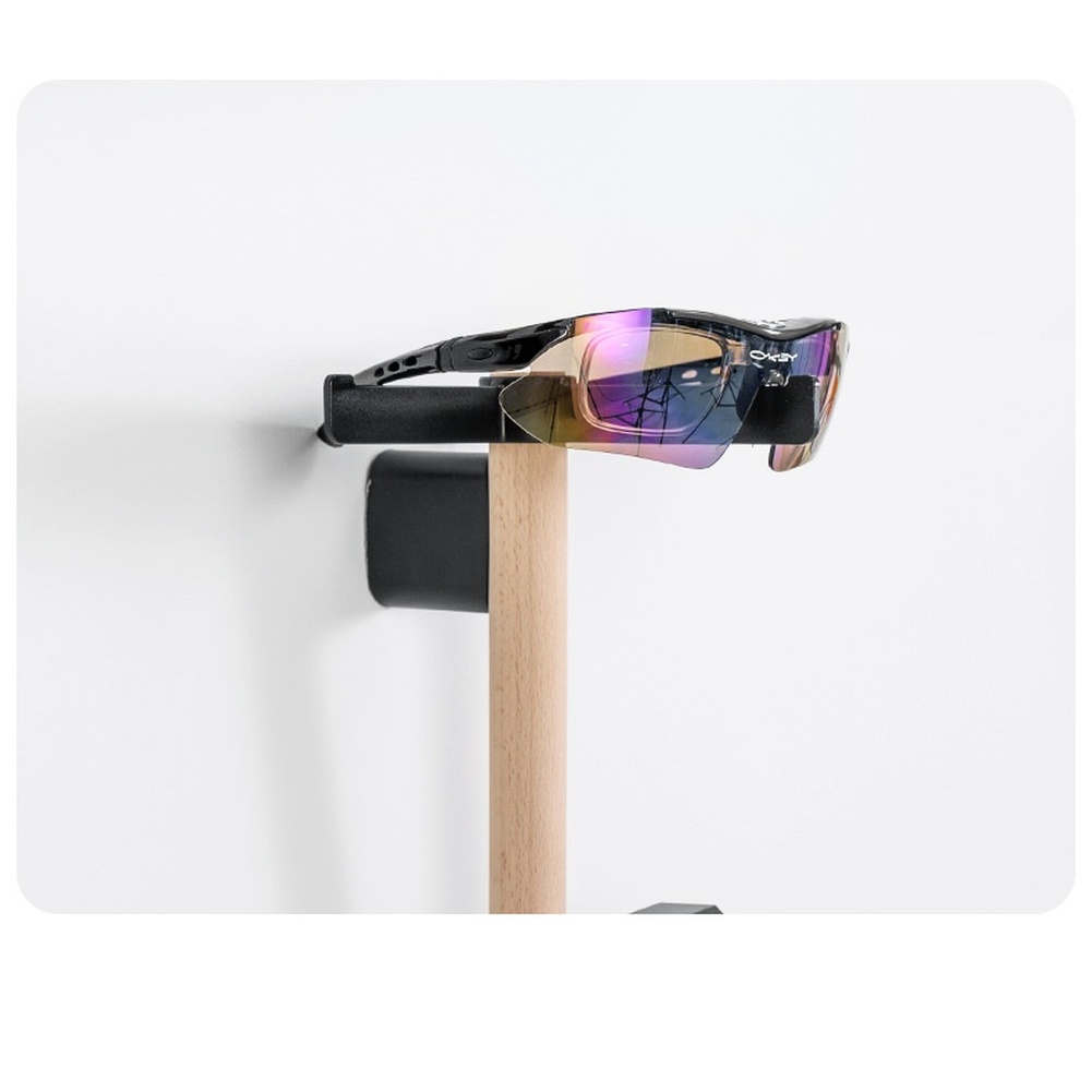 Cycling Gear Wall Mount - ที่ยึดอุปกรณ์จักรยานแบบติดผนังพร้อมส่วนประกอบแบบเลื่อนได้เพื่อการจัดวางที่ยืดหยุ่นสำหรับหมวกกันน็อค คอมพิวเตอร์สำหรับปั่นจักรยาน และแว่นตา
