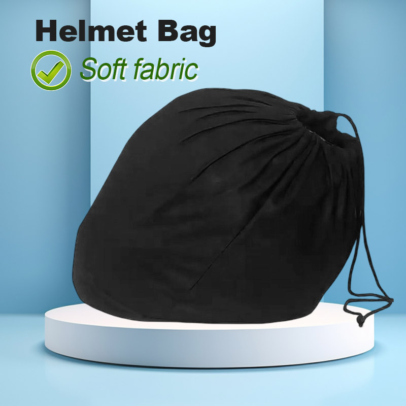 Bicycle Helmet - กระเป๋าใส่หมวกกันน็อคแบบนุ่ม กระเป๋าผ้ากำมะหยี่แบบมีเชือกสำหรับรถจักรยานยนต์ สกู๊ตเตอร์ โมเพด จักรยาน สำหรับหมวกกันน็อคแบบเต็มใบและแบบครึ่งใบ