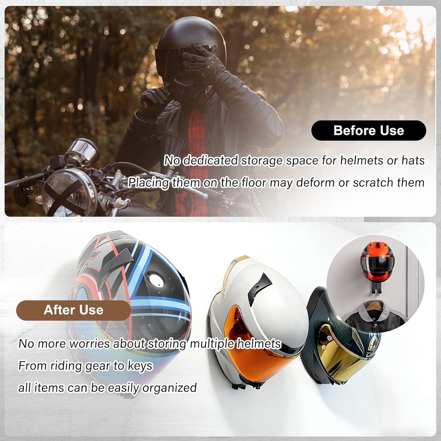 ที่แขวนหมวกกันน็อคมอเตอร์ไซค์แ - Cycling Gear Wall Mount บทวิจารณ์และราคา